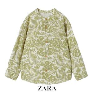 ZARA Kids | Ecru/Khaki | PALMS PRINTED SHIRT
